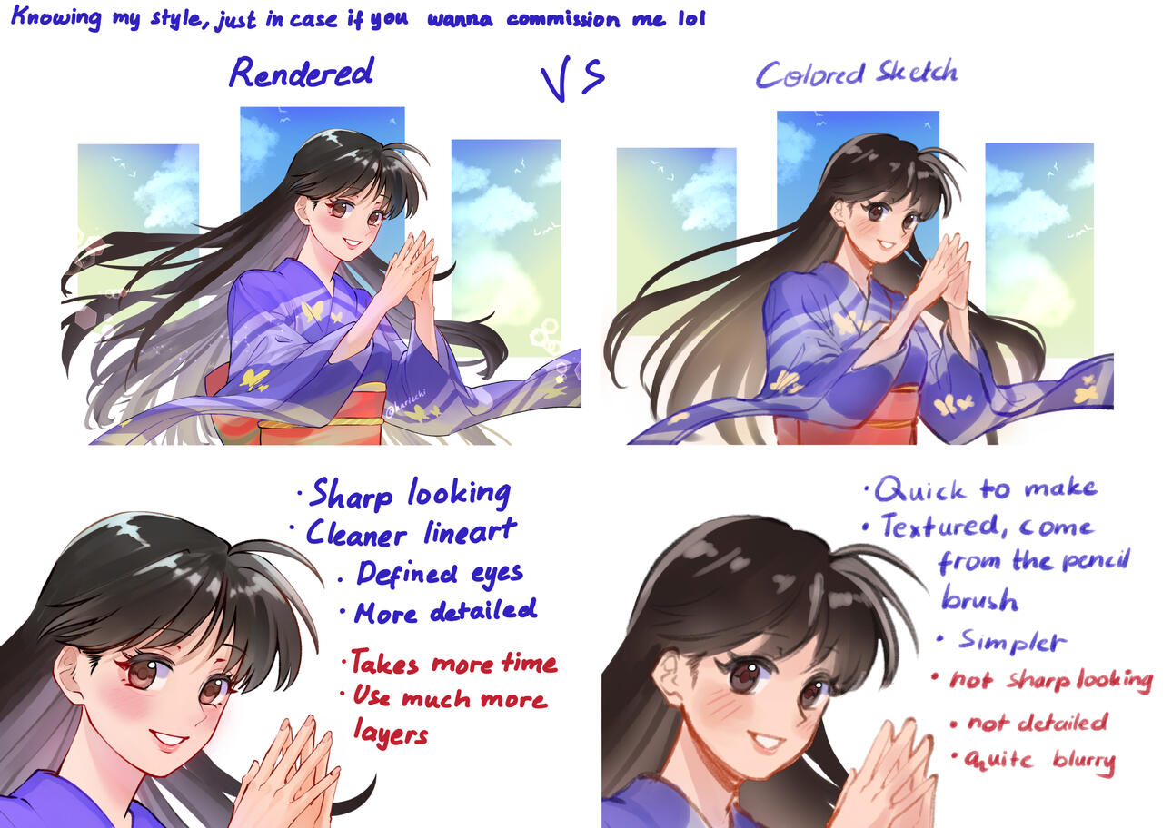 Rendered vs Colored Sketch